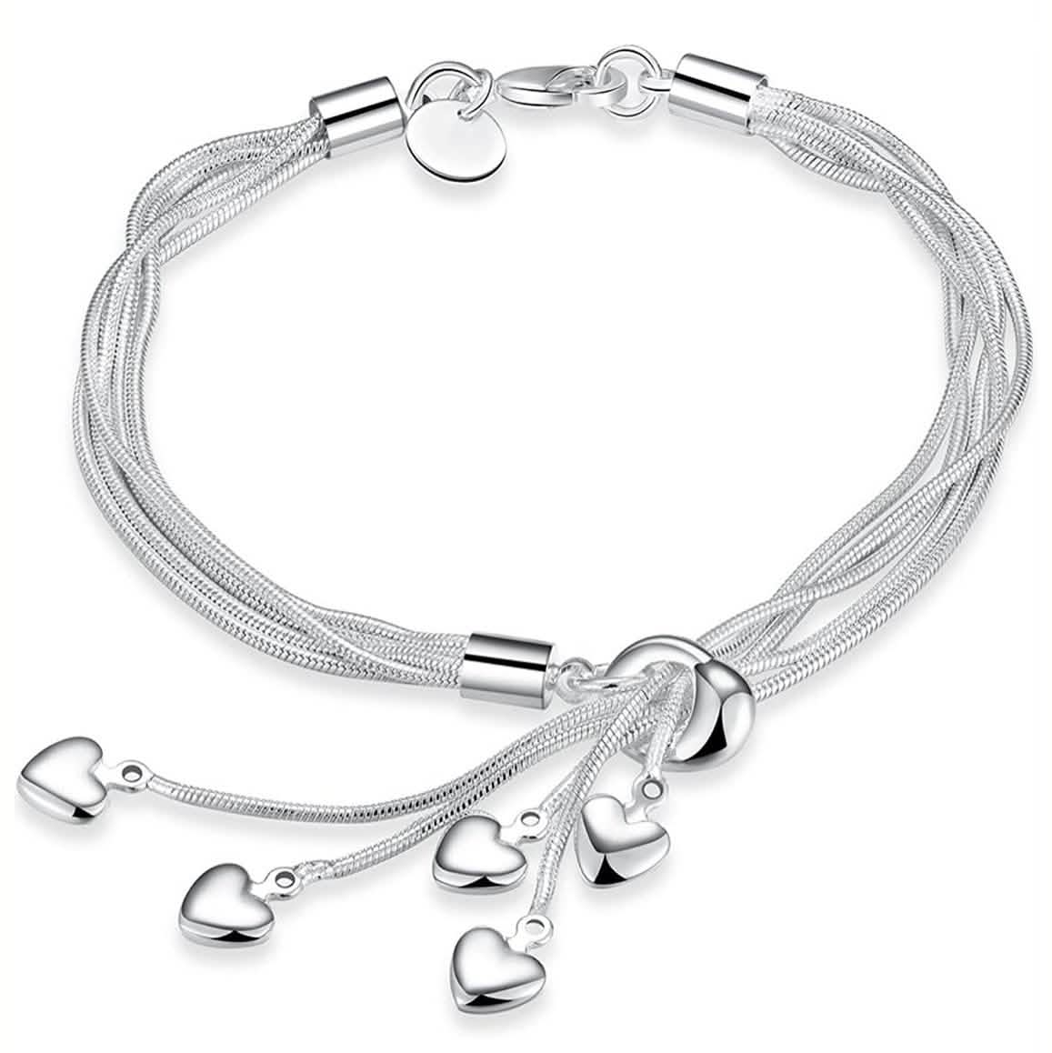 Multi Strand Heart Charm Bracelet DailySale