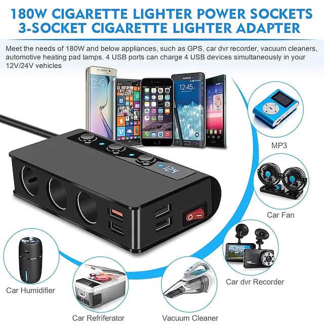 Multifunctional Car Charger Socket DailySale