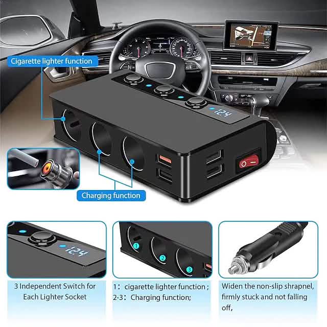 Multifunctional Car Charger Socket DailySale