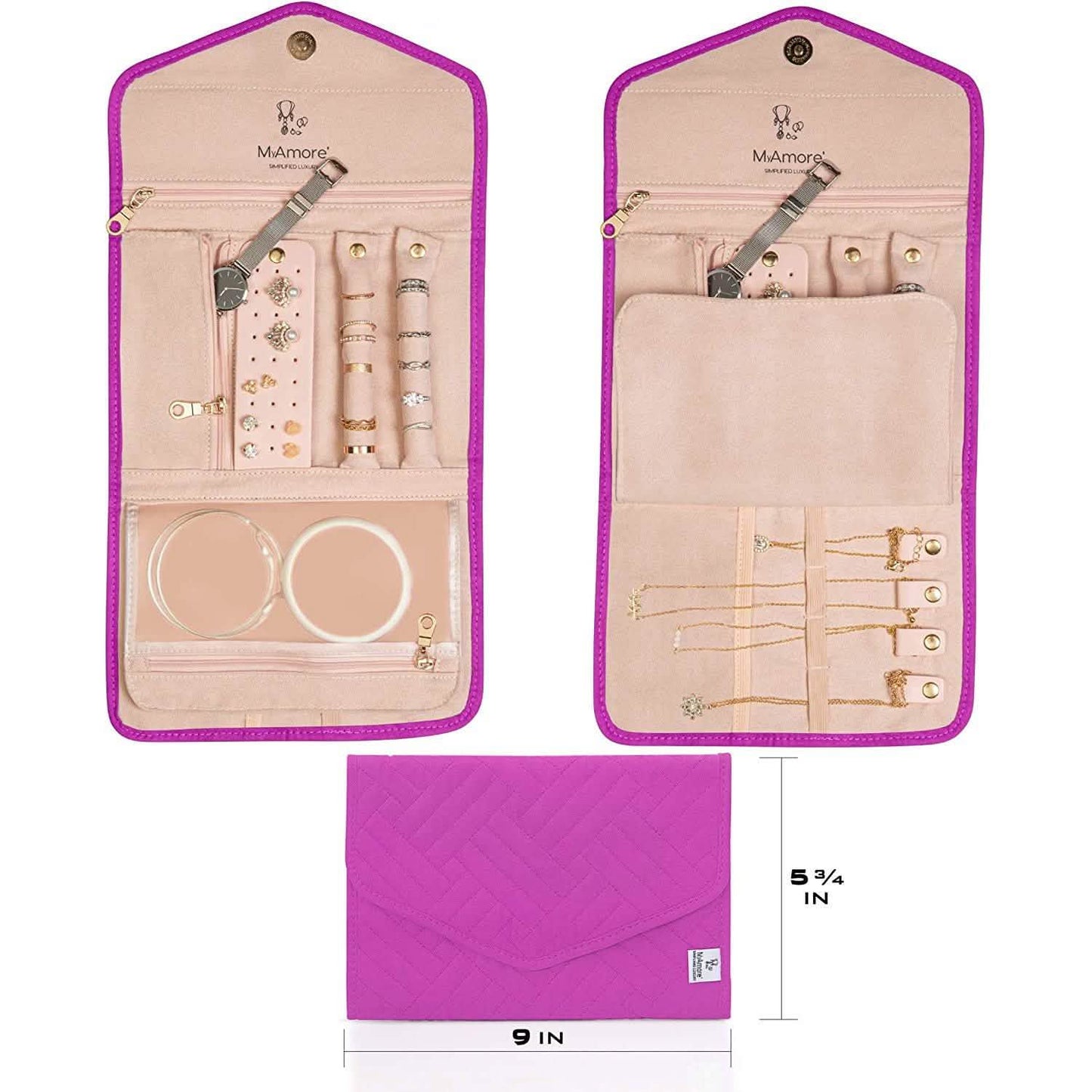 MyAmore' Jewelry Roll Travel Case DailySale