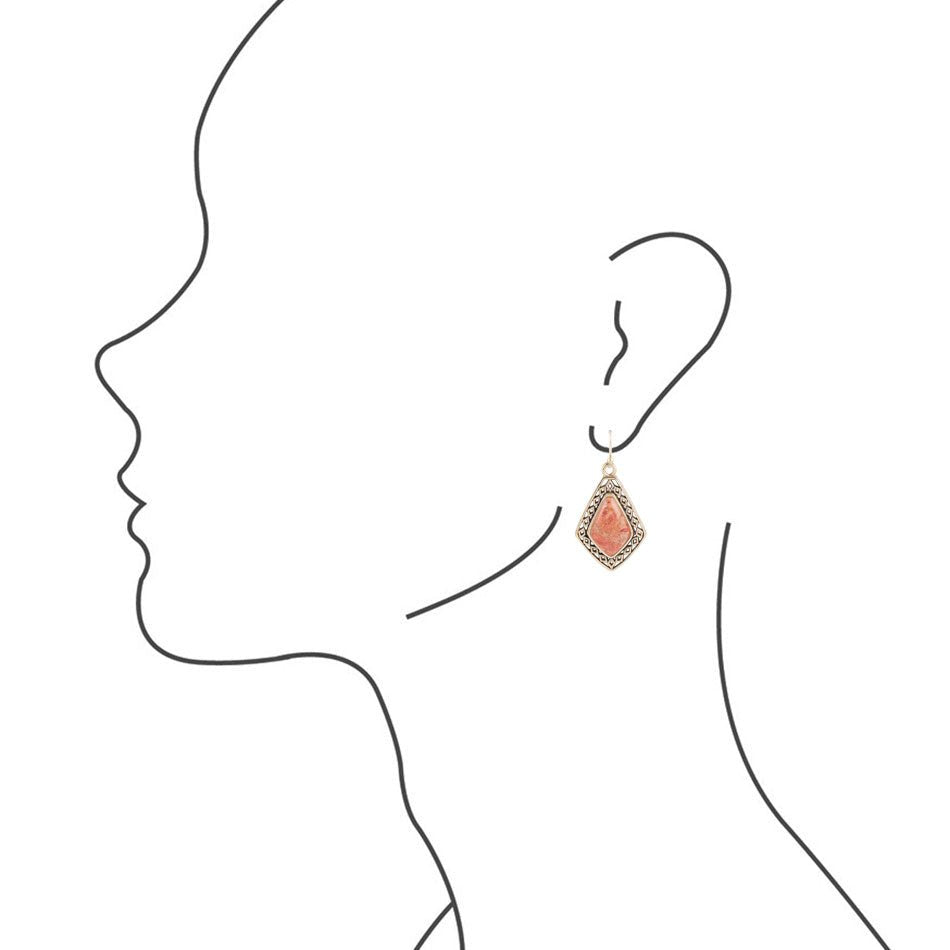 Native Vibe Orange Sponge Coral Arrow Earrings Barse Jewelry