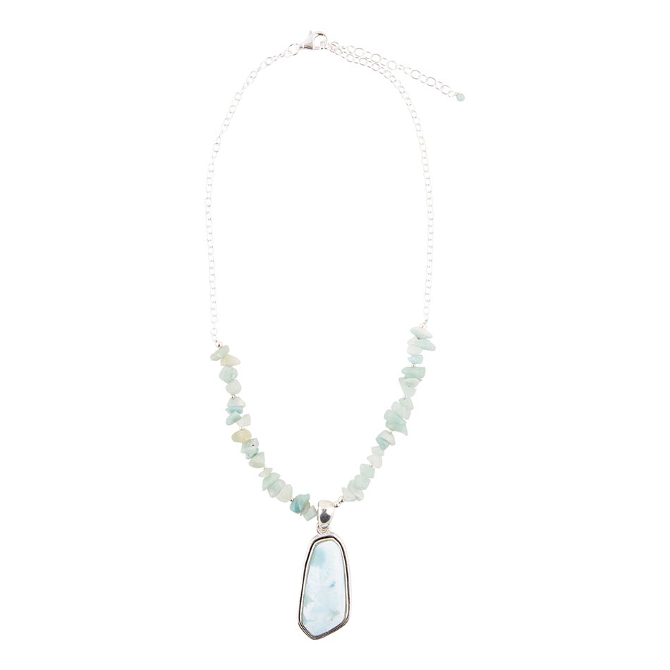 Natural Wonders Blue Larimar and Sterling Silver Necklace Barse Jewelry