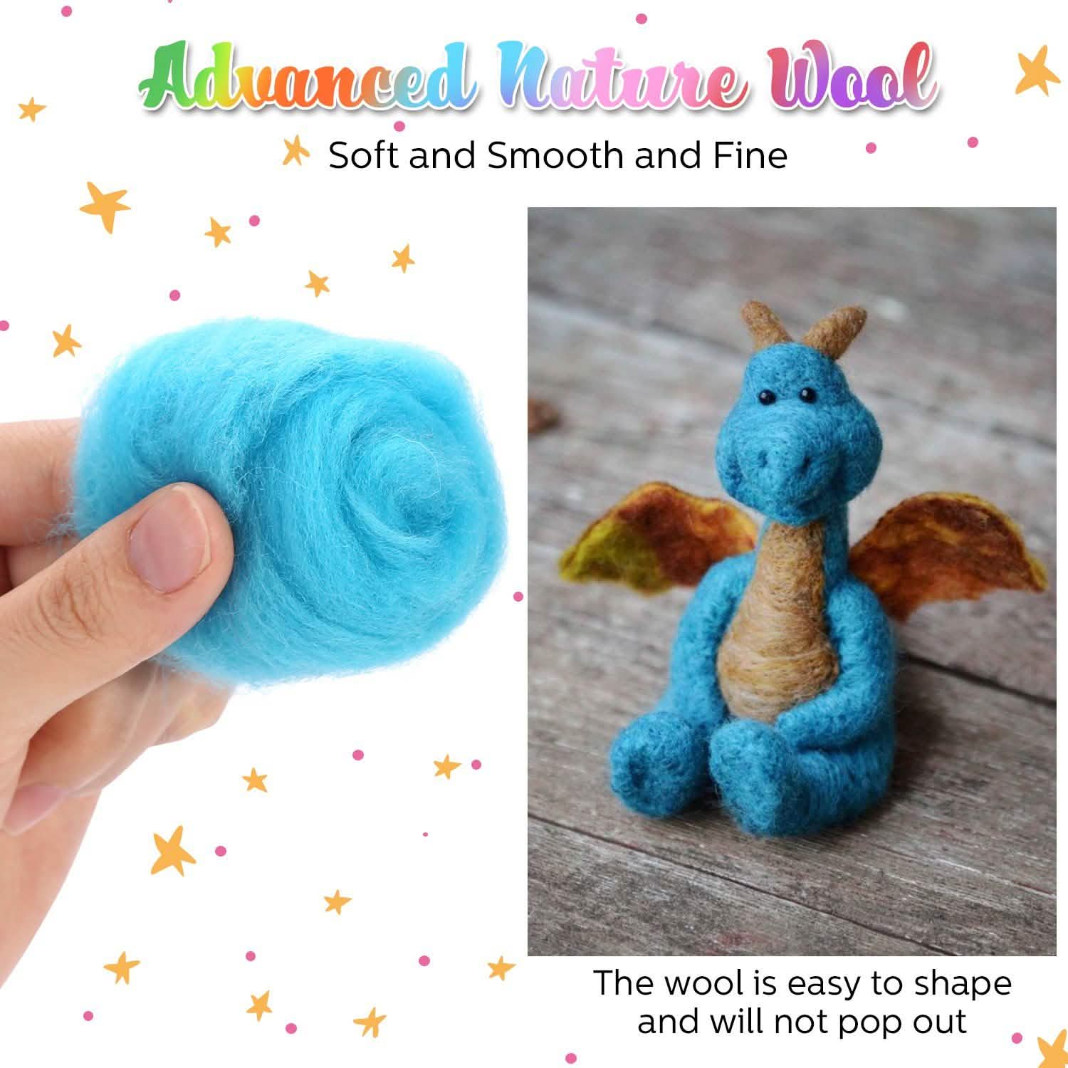 Needle Felting Kit with 24 Colors Wool DailySale