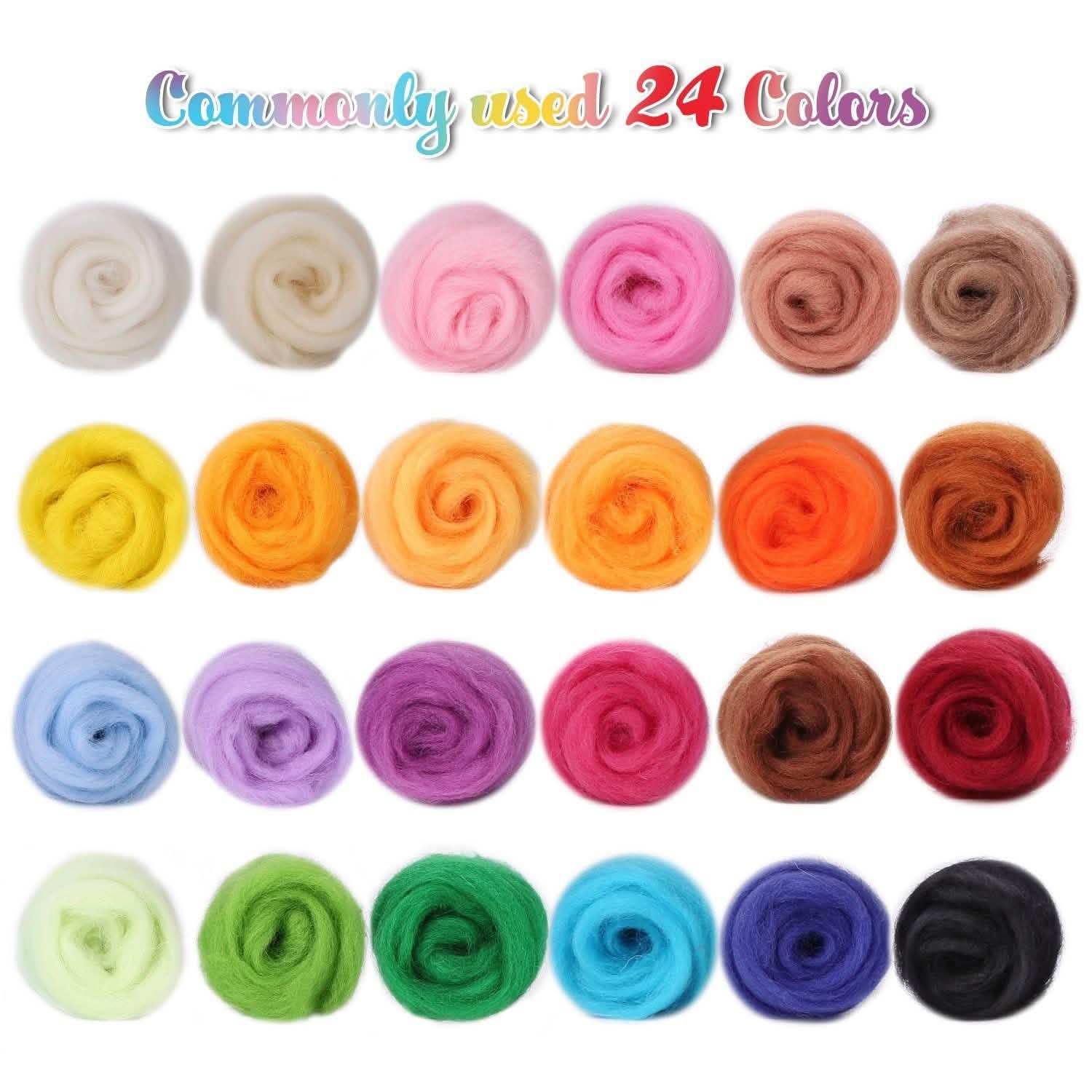 Needle Felting Kit with 24 Colors Wool DailySale