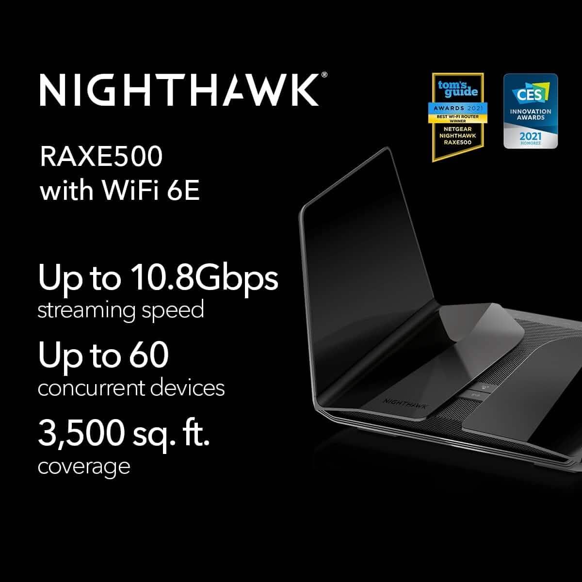 NETGEAR Nighthawk 12-Stream WiFi 6E Router (RAXE500) (Refurbished) DailySale
