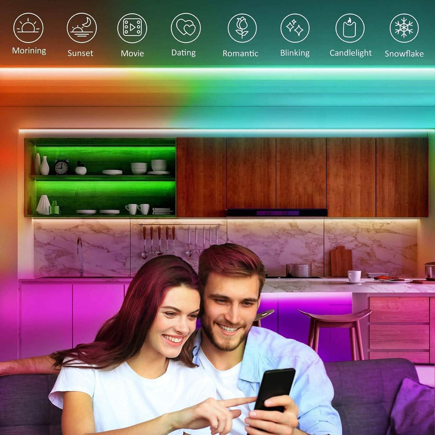 Nexillumi 132 Ft. Color Changing RGB LED Lights DailySale