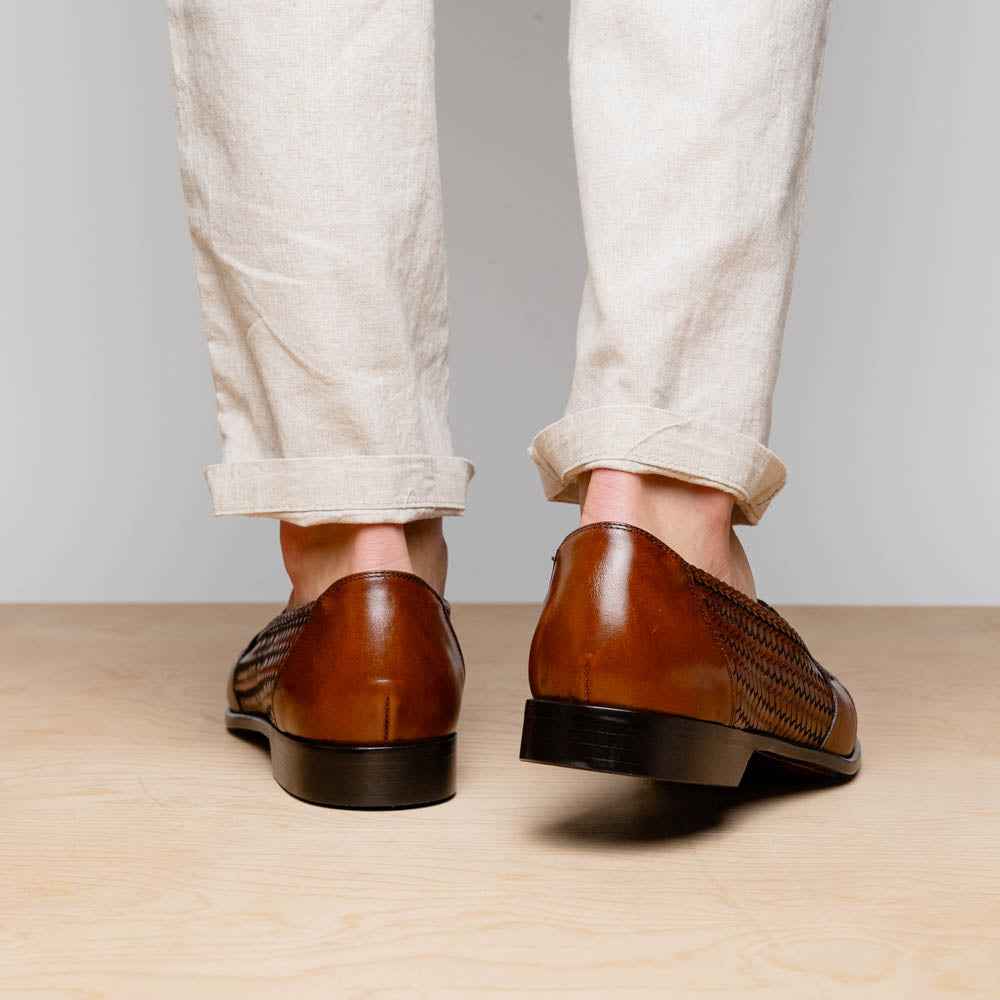 15-585-CGN NICOLA Italian Calfskin Basketweave, Cognac