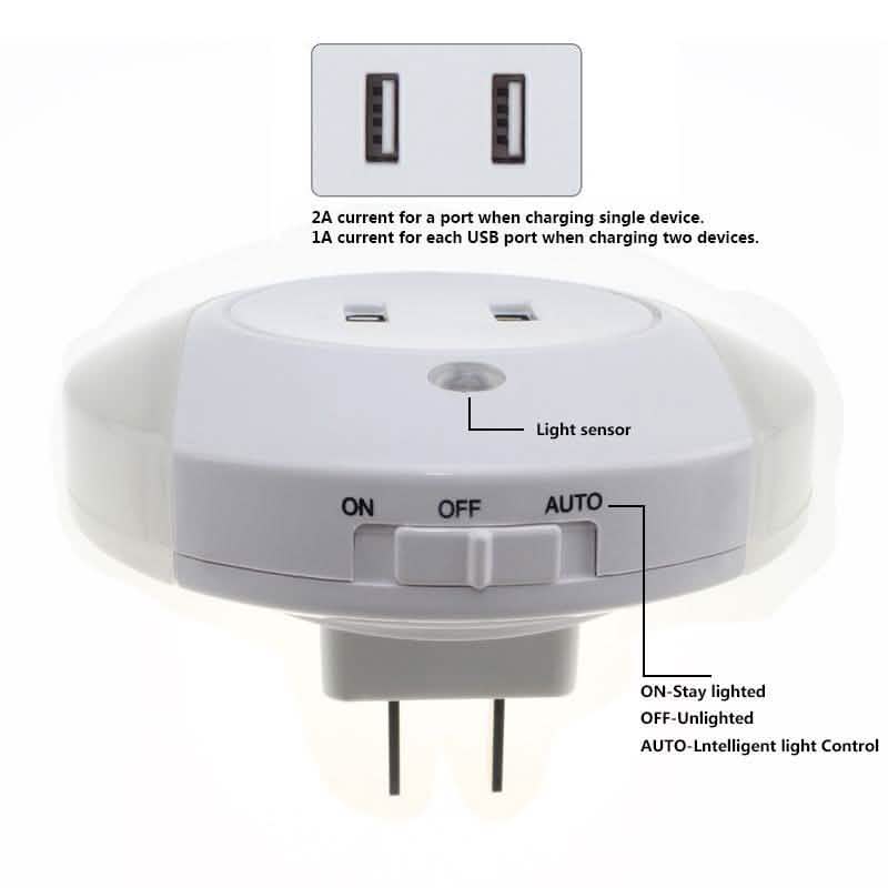 Night Light With 2 USB Ports DailySale