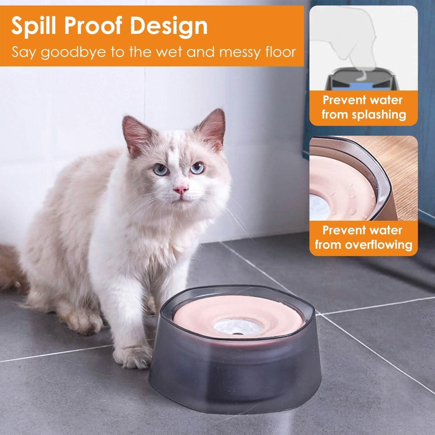 No Spill Dog Cat Water Bowl Spill Proof Slow Water Feeder DailySale