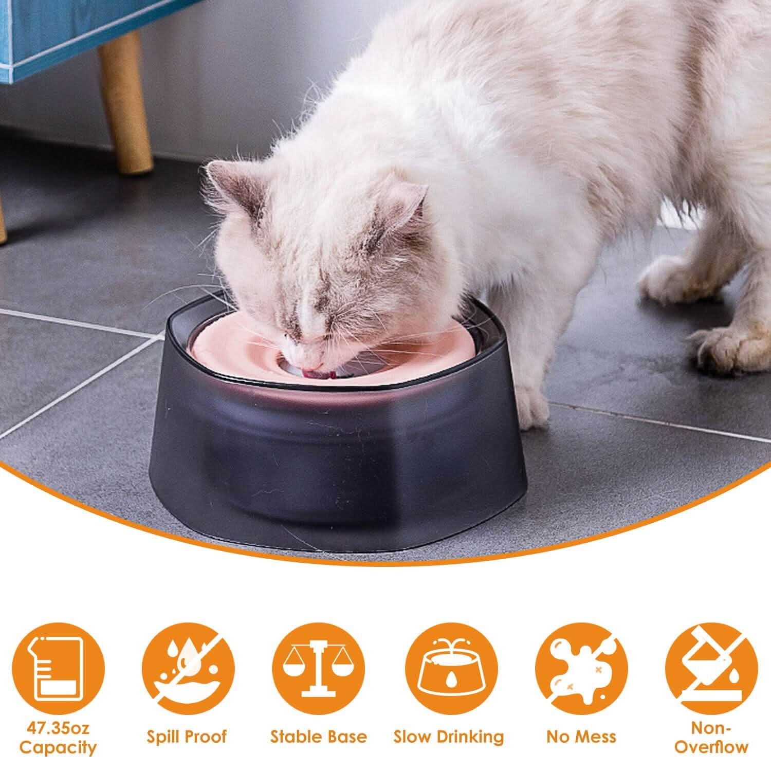 No Spill Dog Cat Water Bowl Spill Proof Slow Water Feeder DailySale
