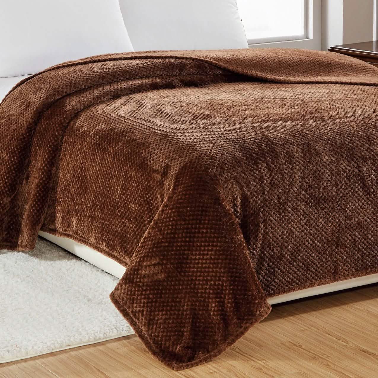 Noble House Solid Color Popcorn Microfiber Blanket DailySale