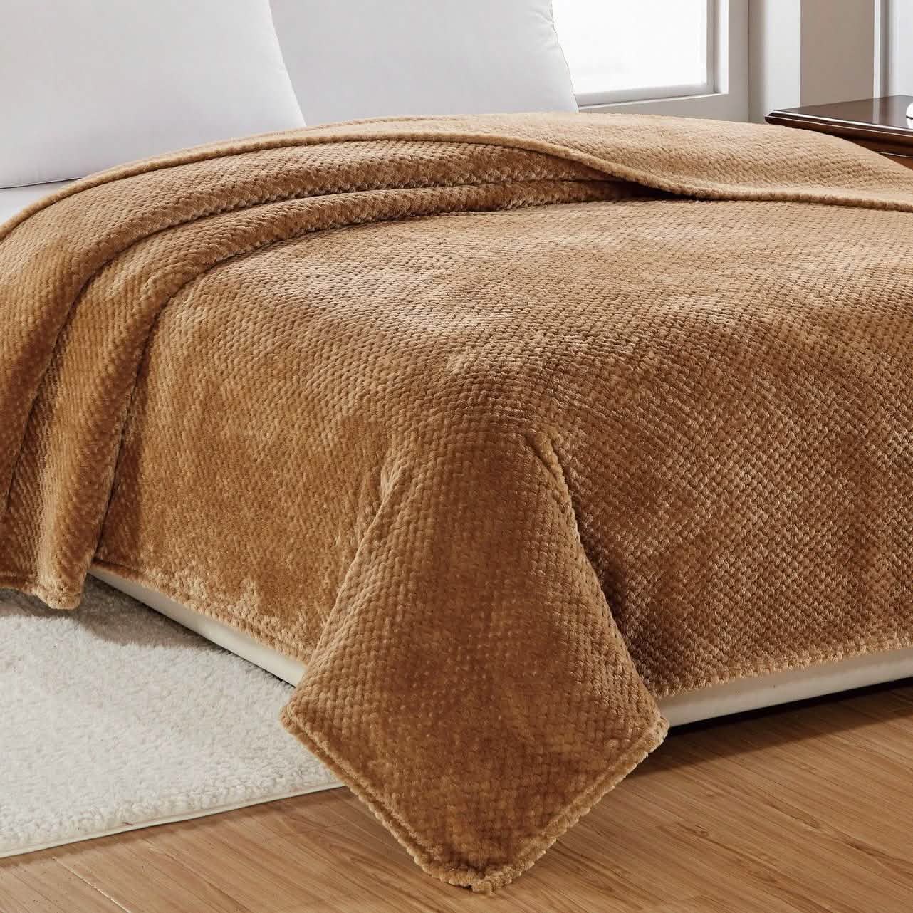 Noble House Solid Color Popcorn Microfiber Blanket DailySale
