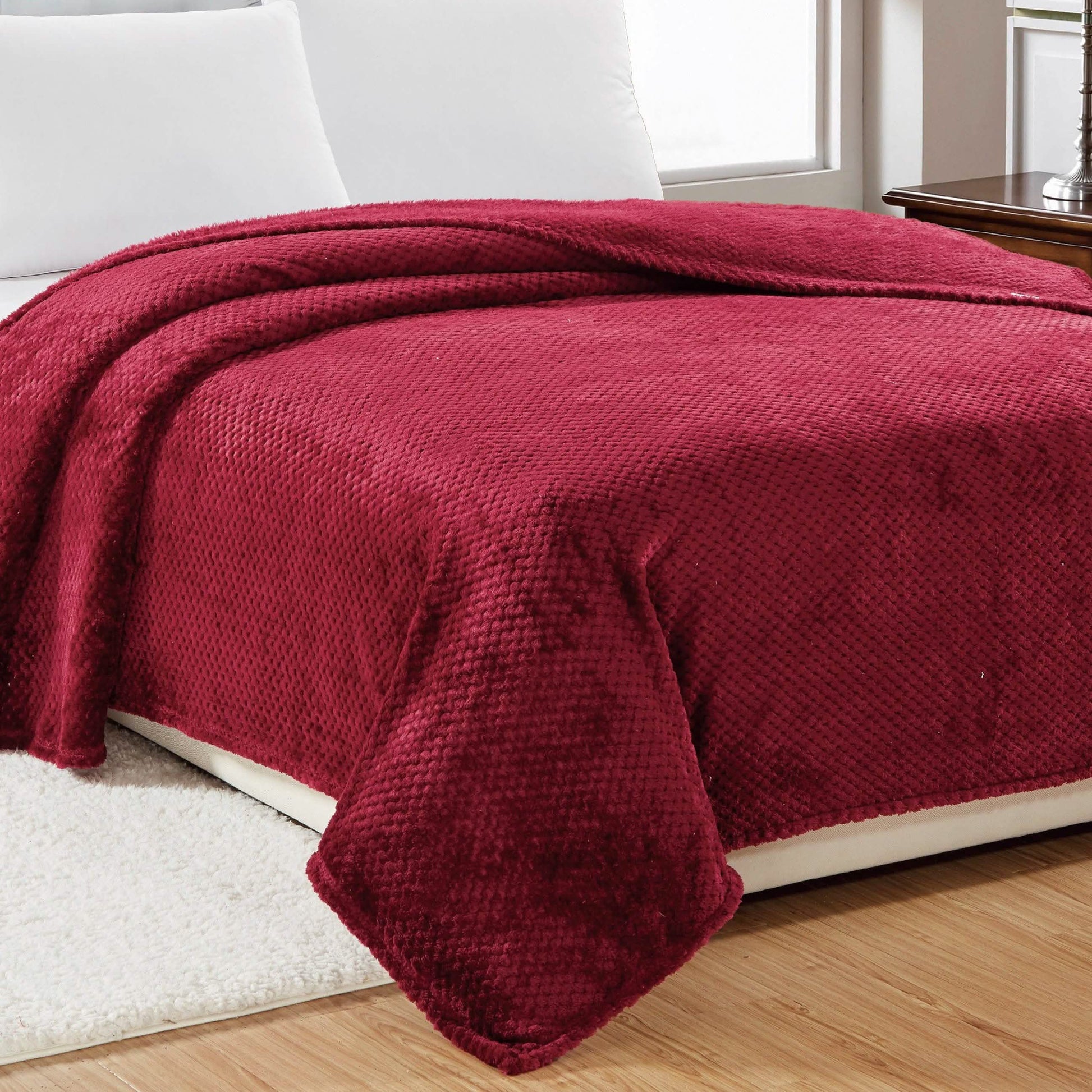Noble House Solid Color Popcorn Microfiber Blanket DailySale