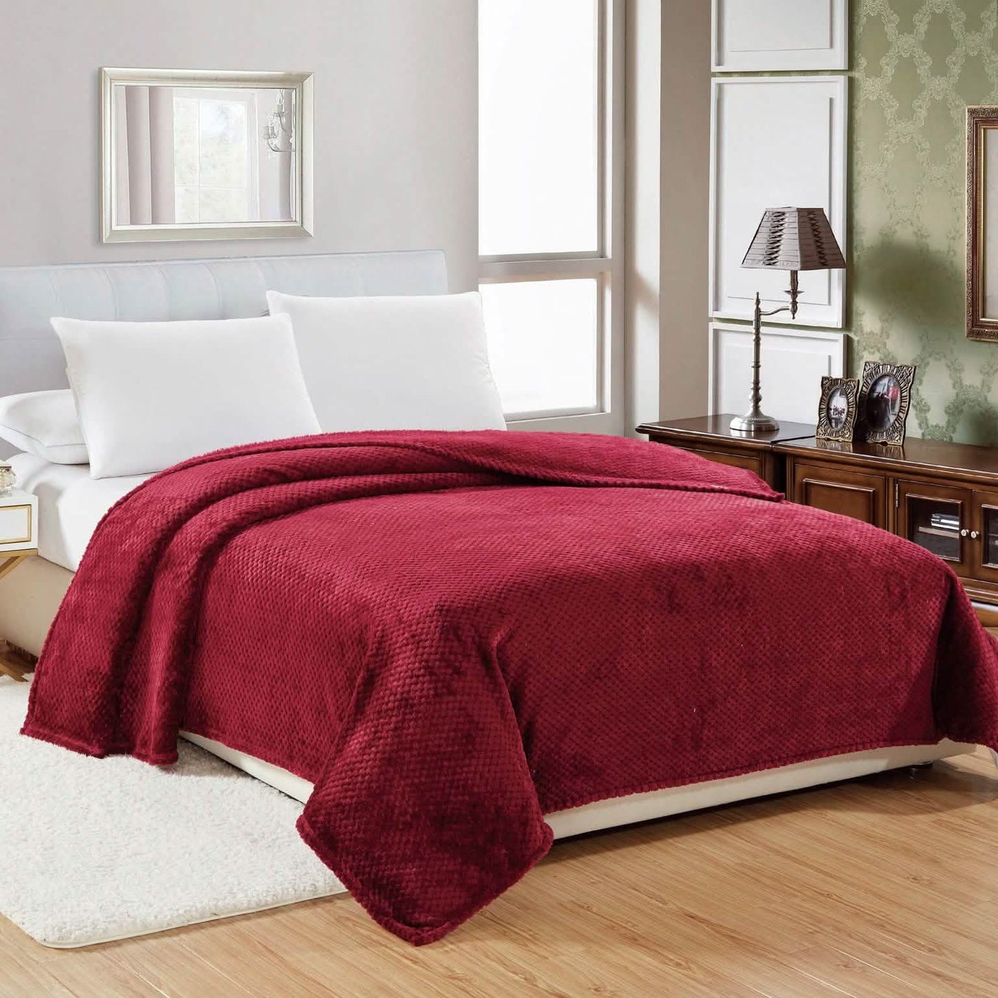 Noble House Solid Color Popcorn Microfiber Blanket DailySale