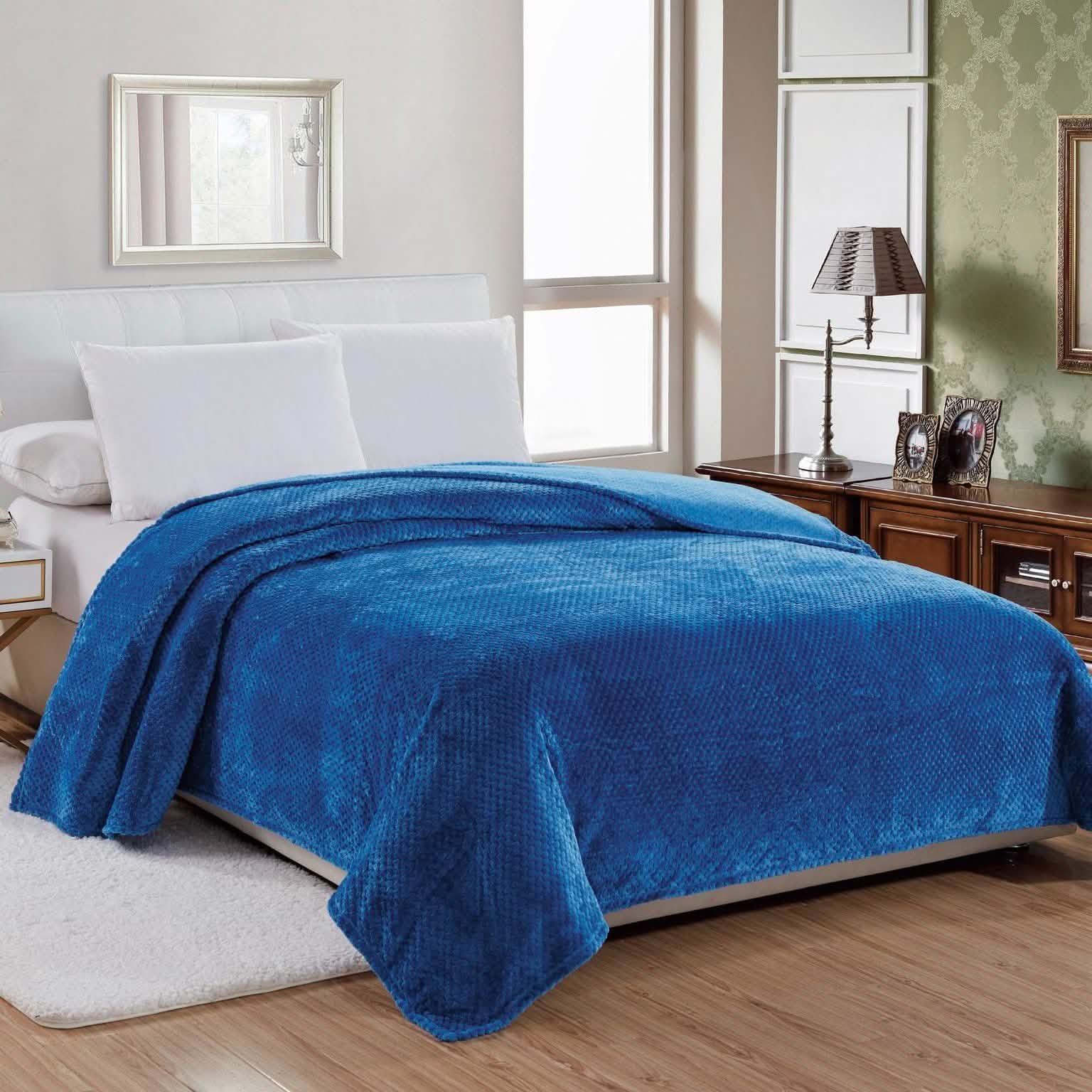 Noble House Solid Color Popcorn Microfiber Blanket DailySale