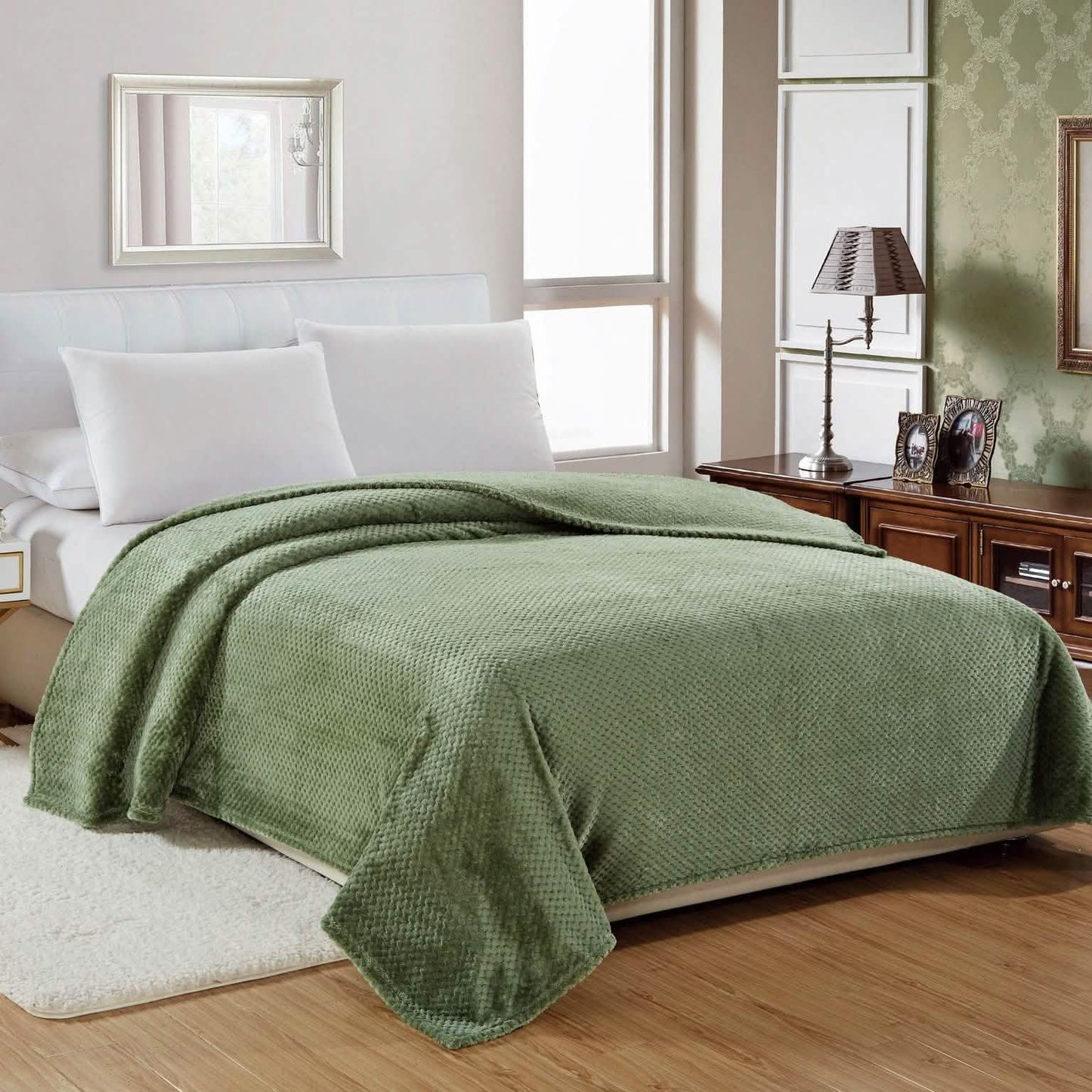Noble House Solid Color Popcorn Microfiber Blanket DailySale