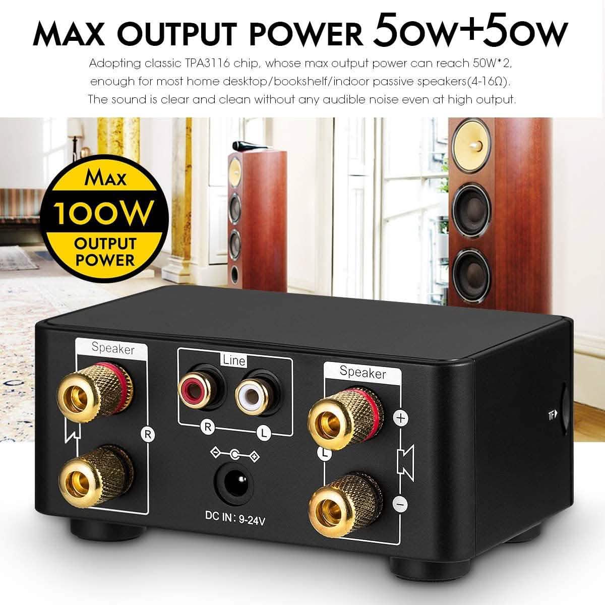 Nobsound 100W Mini Bluetooth 5.0 Power Amplifier DailySale