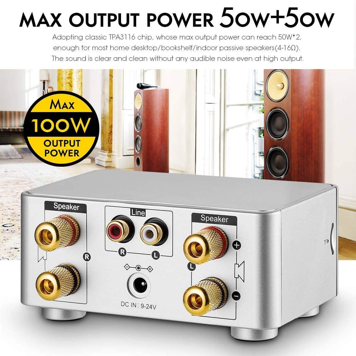 Nobsound 100W Mini Bluetooth 5.0 Power Amplifier DailySale