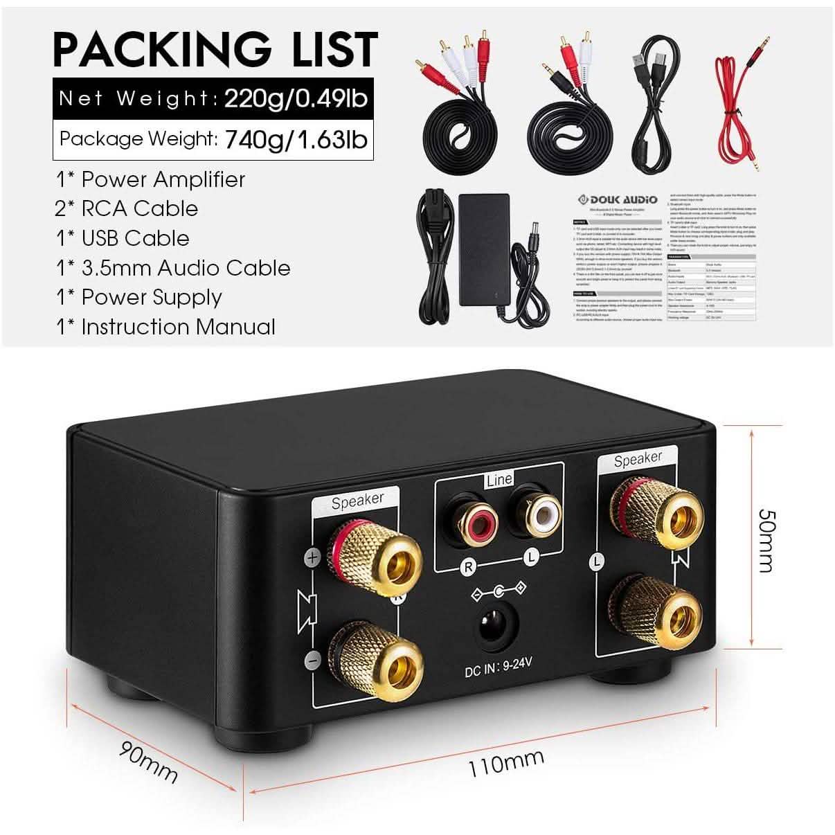 Nobsound 100W Mini Bluetooth 5.0 Power Amplifier DailySale