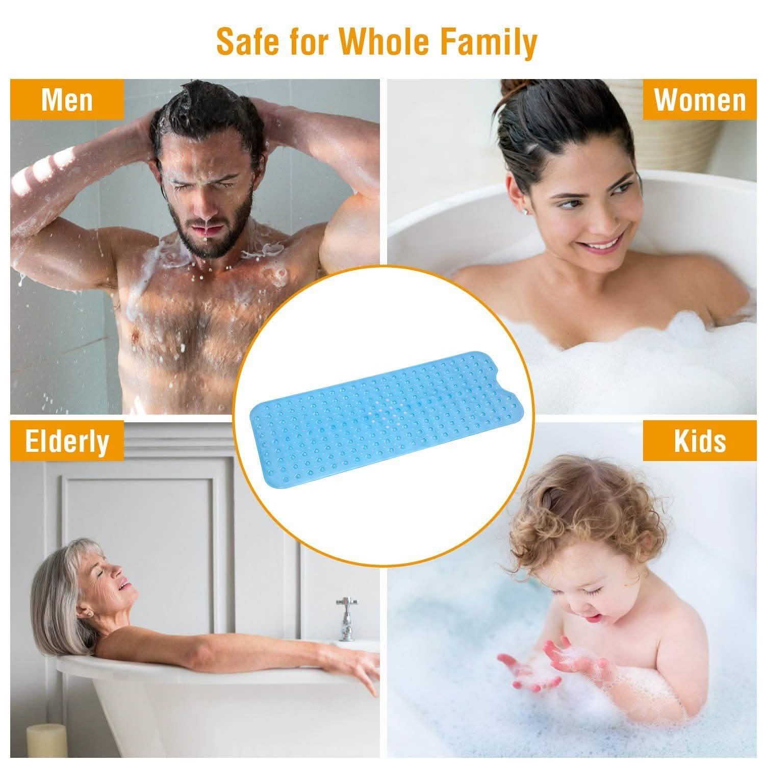 Non Slip Shower Mat Massage Anti-Bacterial with Suction Cups DailySale