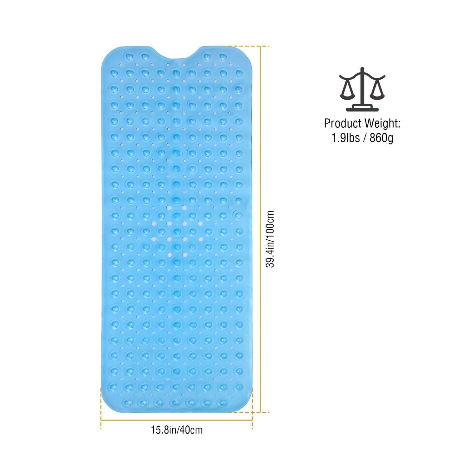 Non Slip Shower Mat Massage Anti-Bacterial with Suction Cups DailySale