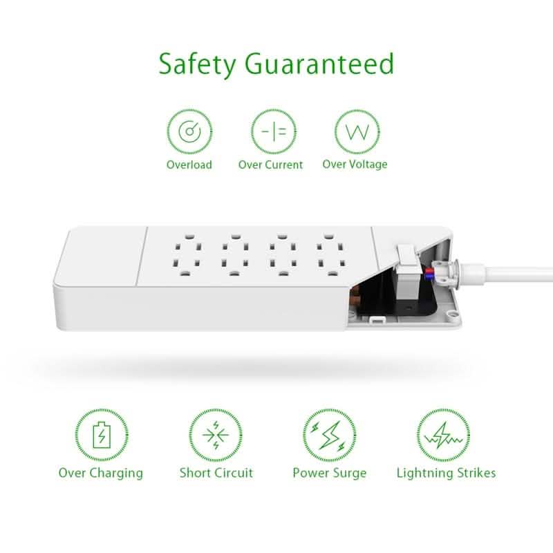NTON Power USP US Electric Plug 8 AC Power Outlet with USB Charger DailySale