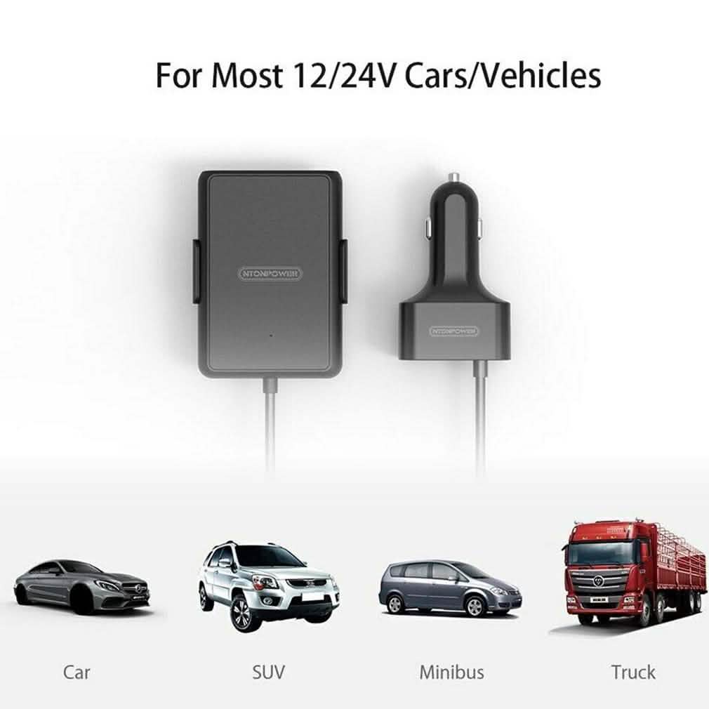 NTONPOWER 5 USB Ports Car Charger with 1.8 Extension Cable DailySale