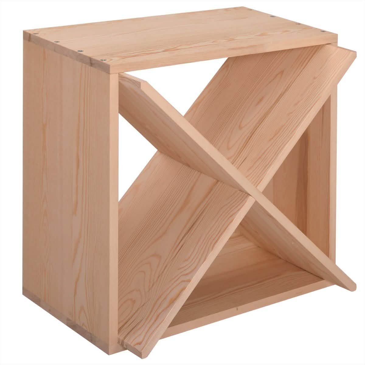 NuFazes 24 Bottles Holder Wine Rack Solid Wood Stackable Storage Cube Tabletop Champagne DailySale