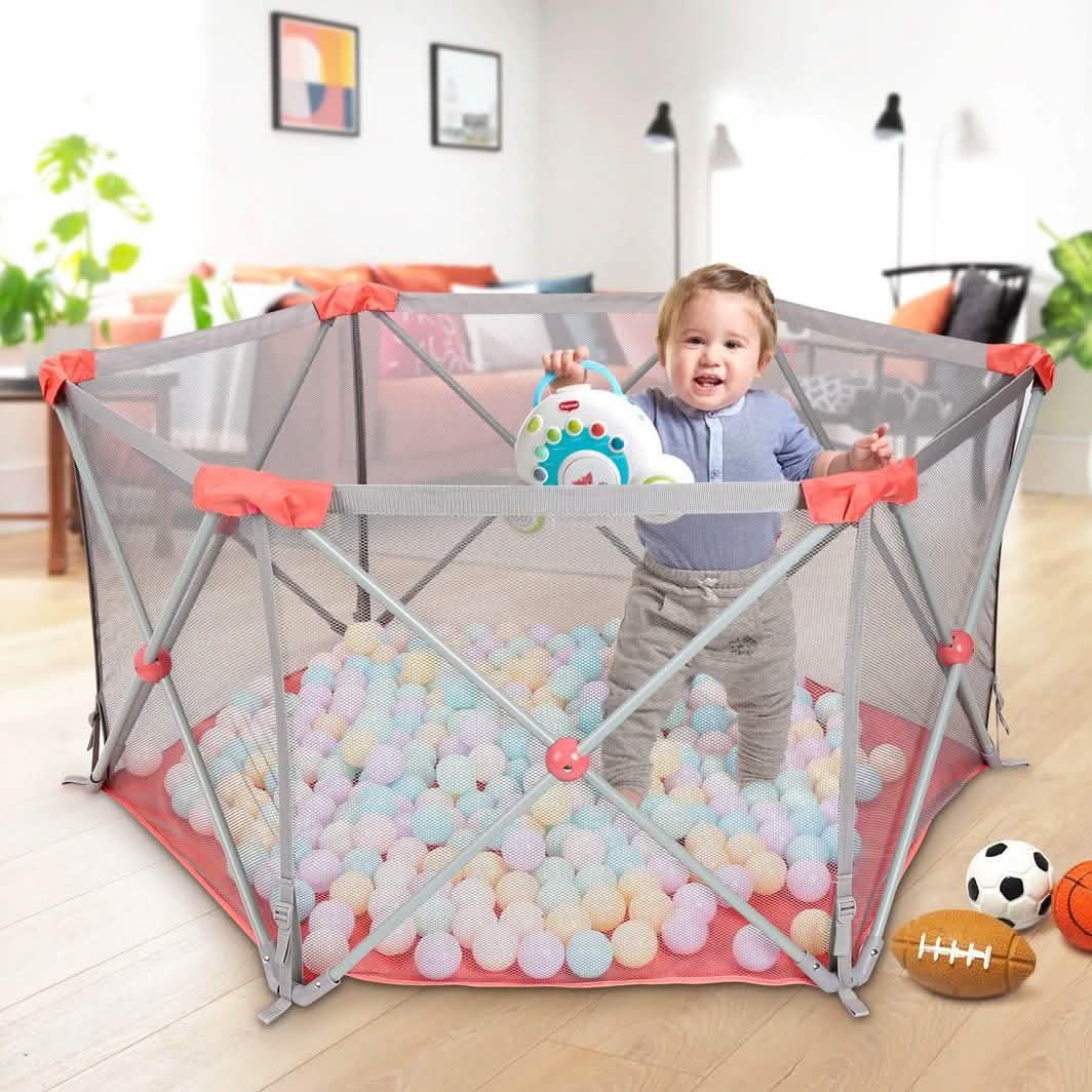 Odoland Safety Portable Playpen Infants Toddler Fence DailySale