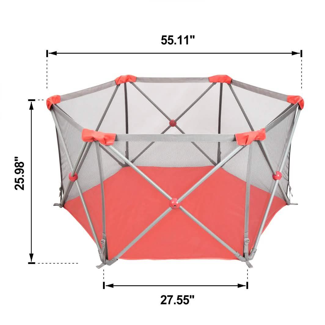 Odoland Safety Portable Playpen Infants Toddler Fence DailySale