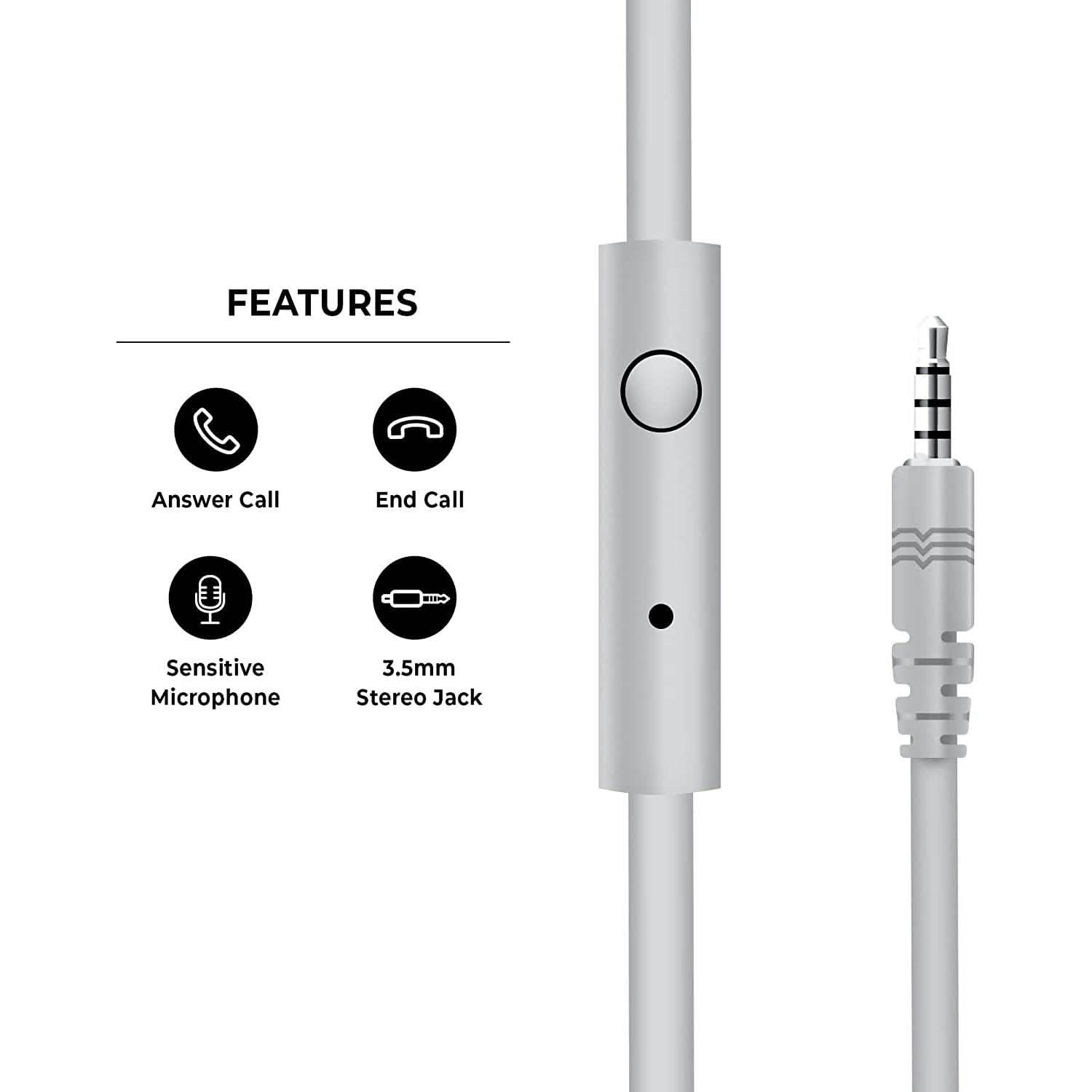 On-Ear Headphones with Built-in Mic, Portable Audio Headset with Adjustable Headband DailySale