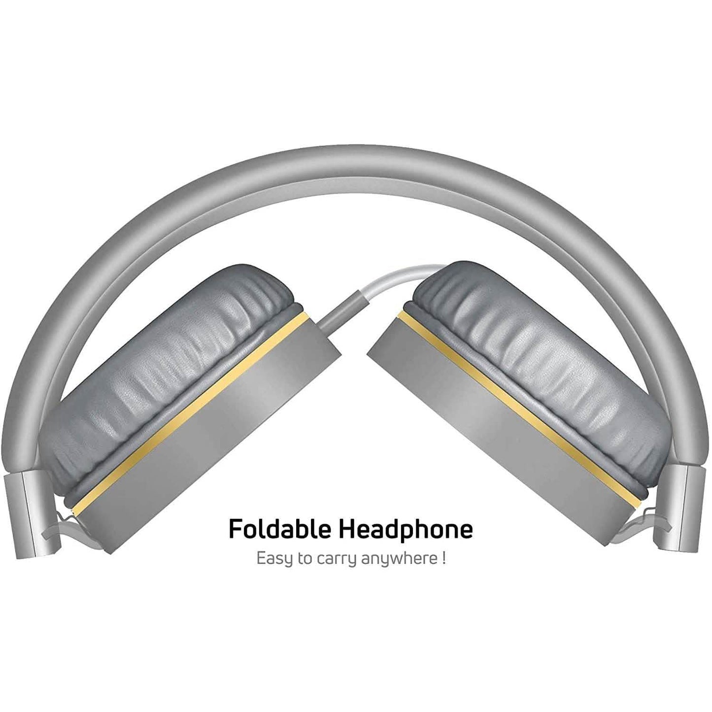 On-Ear Headphones with Built-in Mic, Portable Audio Headset with Adjustable Headband DailySale