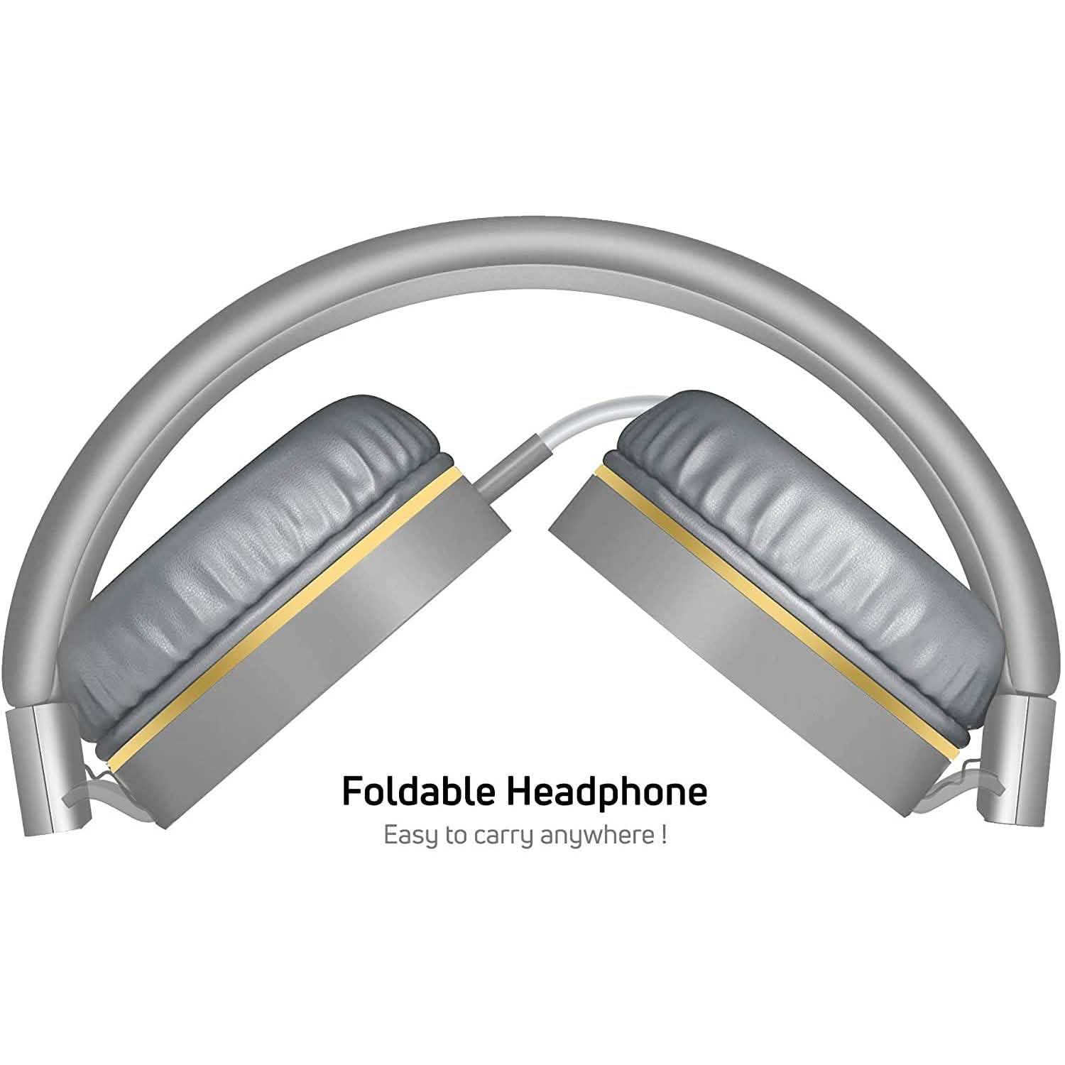On-Ear Headphones with Built-in Mic, Portable Audio Headset with Adjustable Headband DailySale