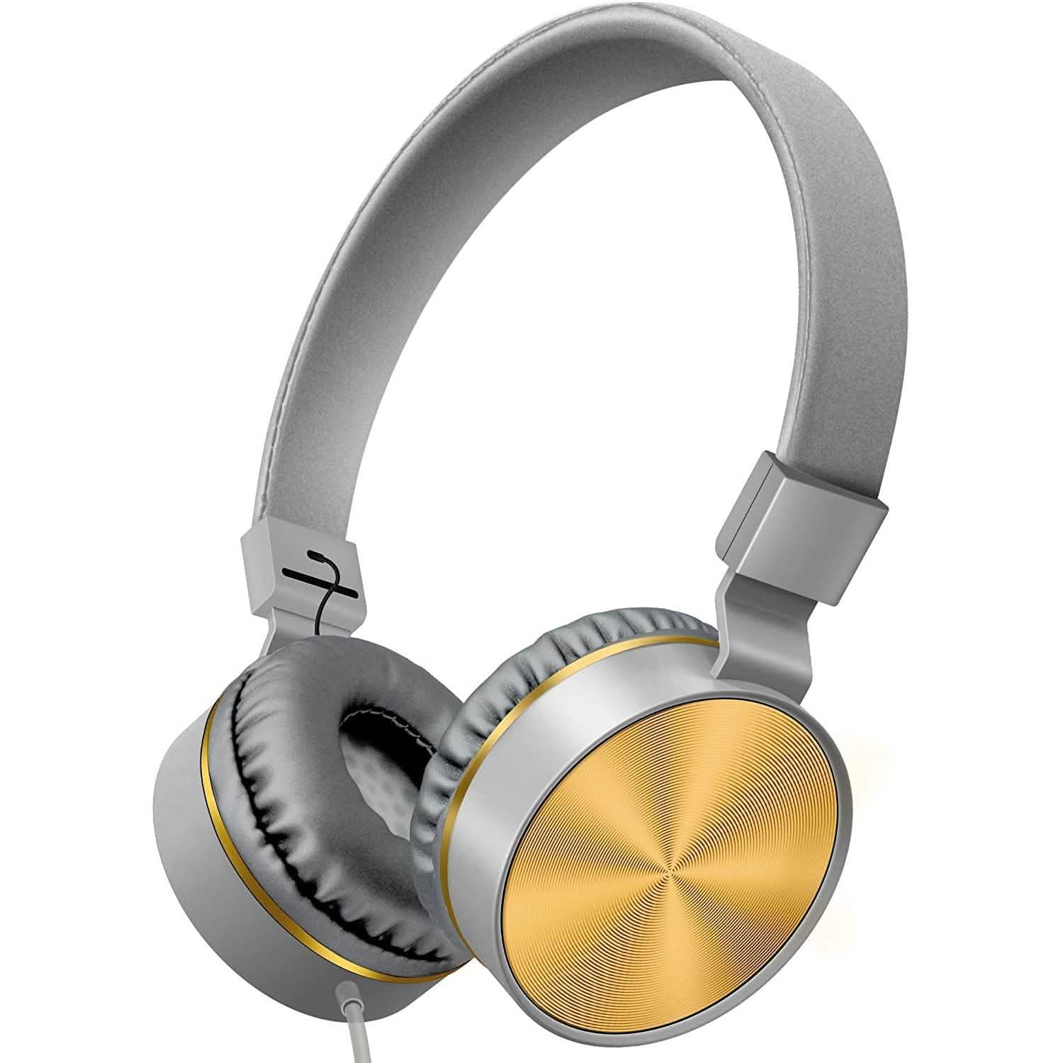 On-Ear Headphones with Built-in Mic, Portable Audio Headset with Adjustable Headband DailySale
