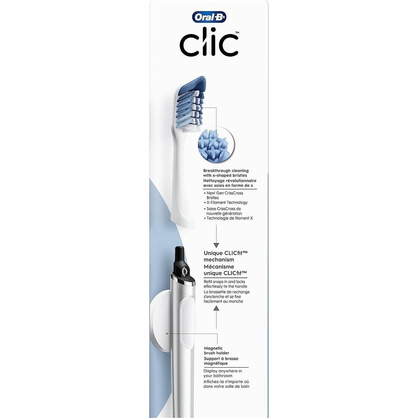Oral-B Clic Deluxe Starter Kit, Manual Toothbrush with 3 Brush Heads & Magnetic Brush Mount DailySale