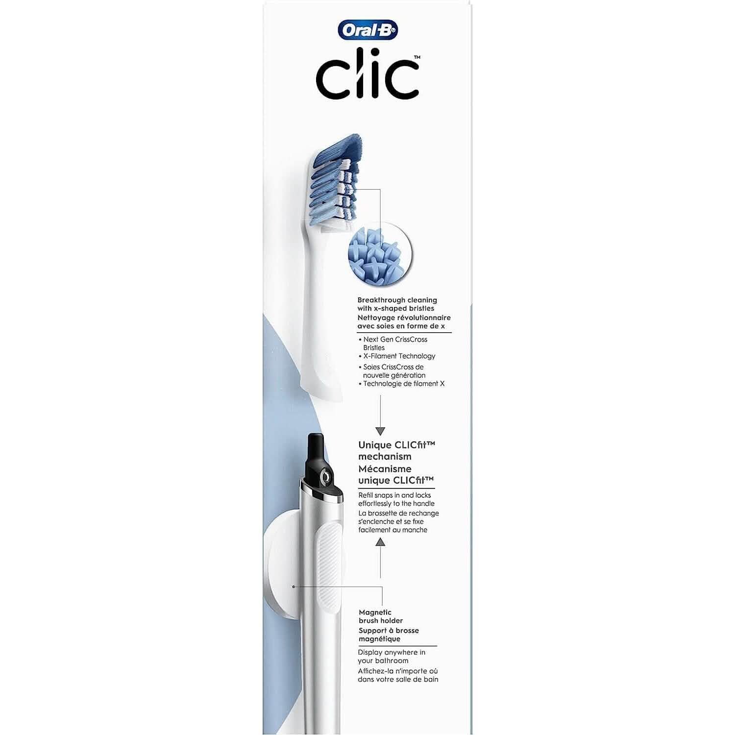 Oral-B Clic Deluxe Starter Kit, Manual Toothbrush with 3 Brush Heads & Magnetic Brush Mount DailySale