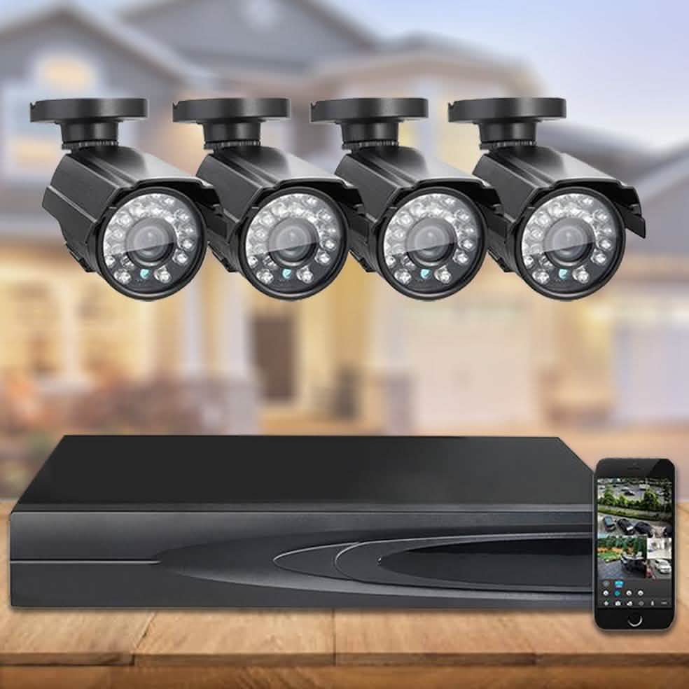 Outdoor AHD Home Security 4 Camera and DVR System DailySale