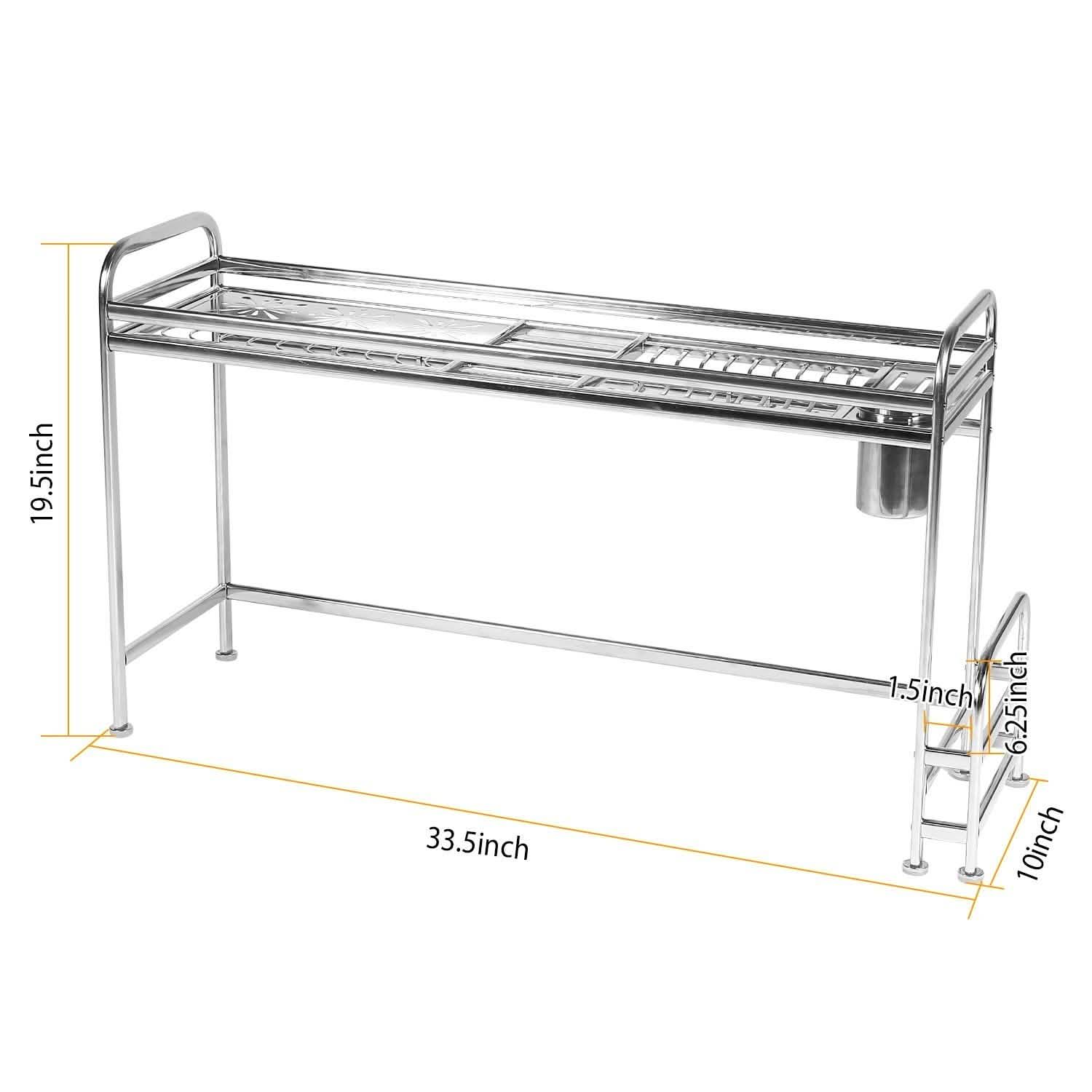 Over Sink Dish Drying Rack with Cutlery Holder DailySale