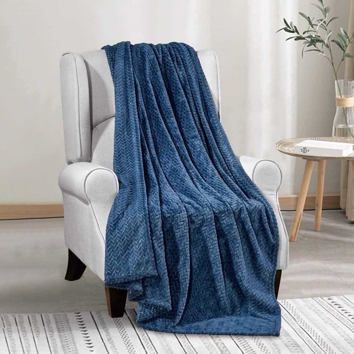 Oversized  Chevron Braided Throw Blanket DailySale