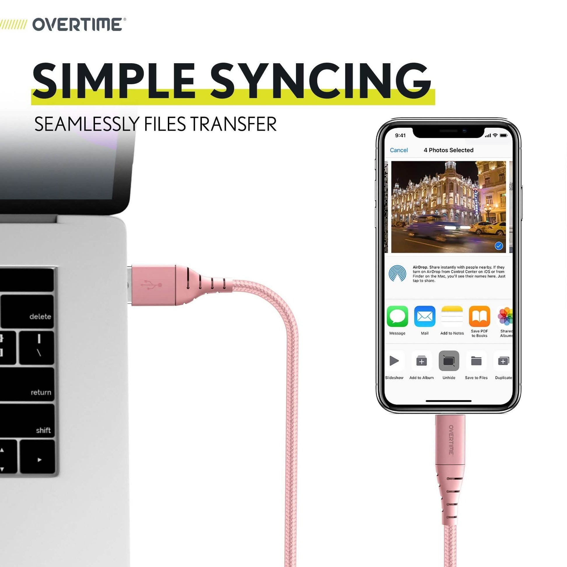 Overtime Apple MFi Certified 10ft Extra Long Nylon Braided Lightning Cable DailySale