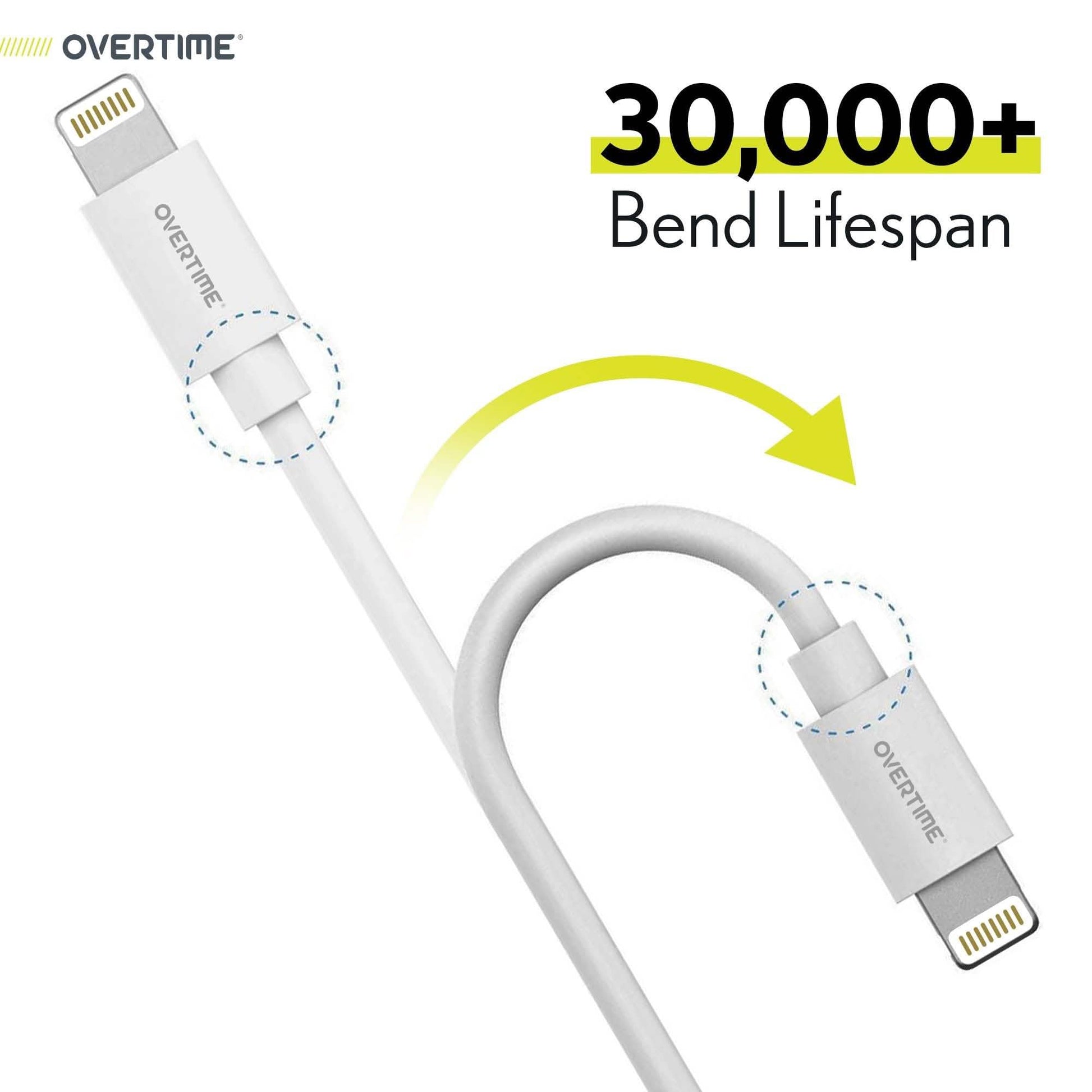 Overtime Apple MFI Certified iPhone Charger Lightning Cable 10 Foot - White DailySale