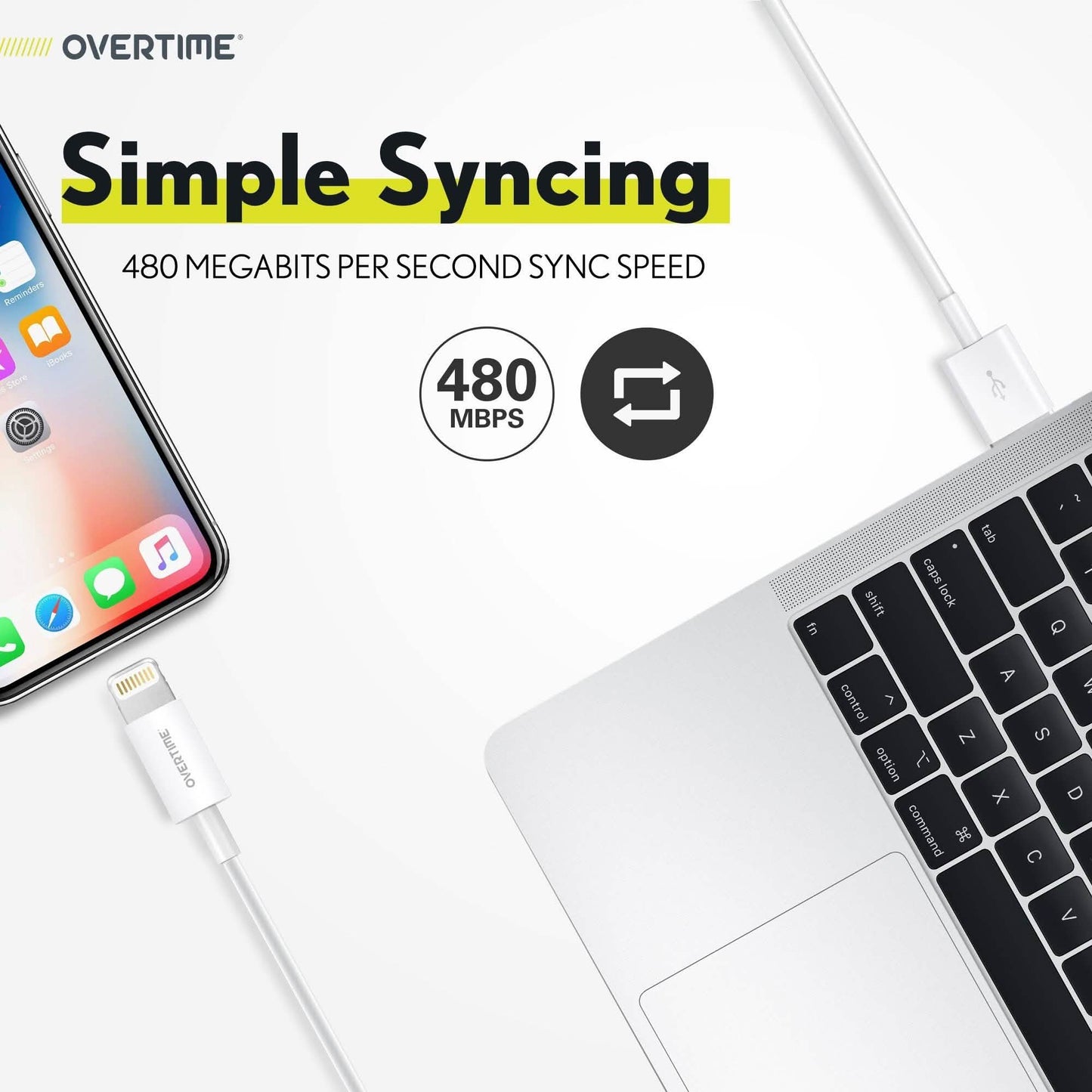 Overtime Apple MFi Certified Lightning Cable 10ft with Dual USB Wall Charger Adapter DailySale