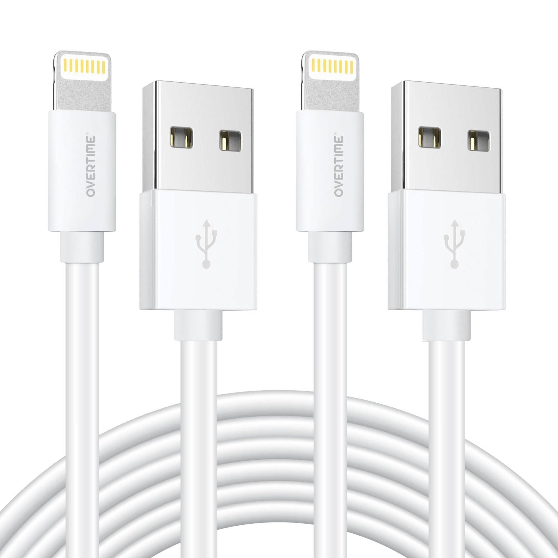 Overtime Apple MFi Certified Lightning Cable 10ft with Dual USB Wall Charger Adapter DailySale