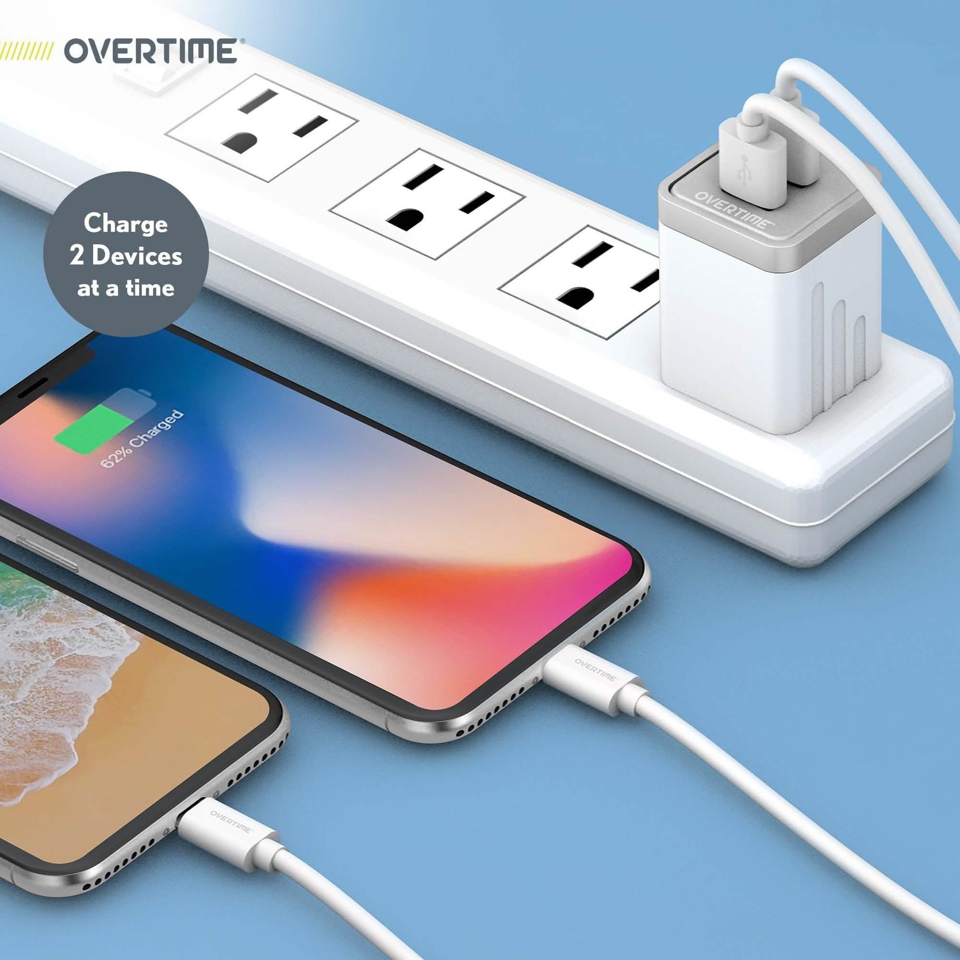 Overtime Dual USB Power Adapter Fast Charging Power Plug DailySale