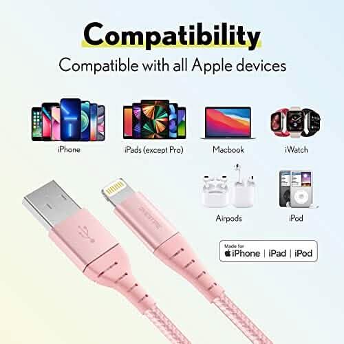 Overtime iPhone MFi Certified 10ft Smart Charging USB A to Lightning Cable DailySale