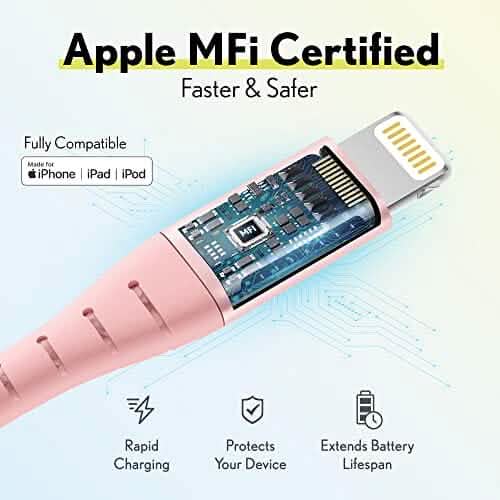 Overtime iPhone MFi Certified 10ft Smart Charging USB A to Lightning Cable DailySale