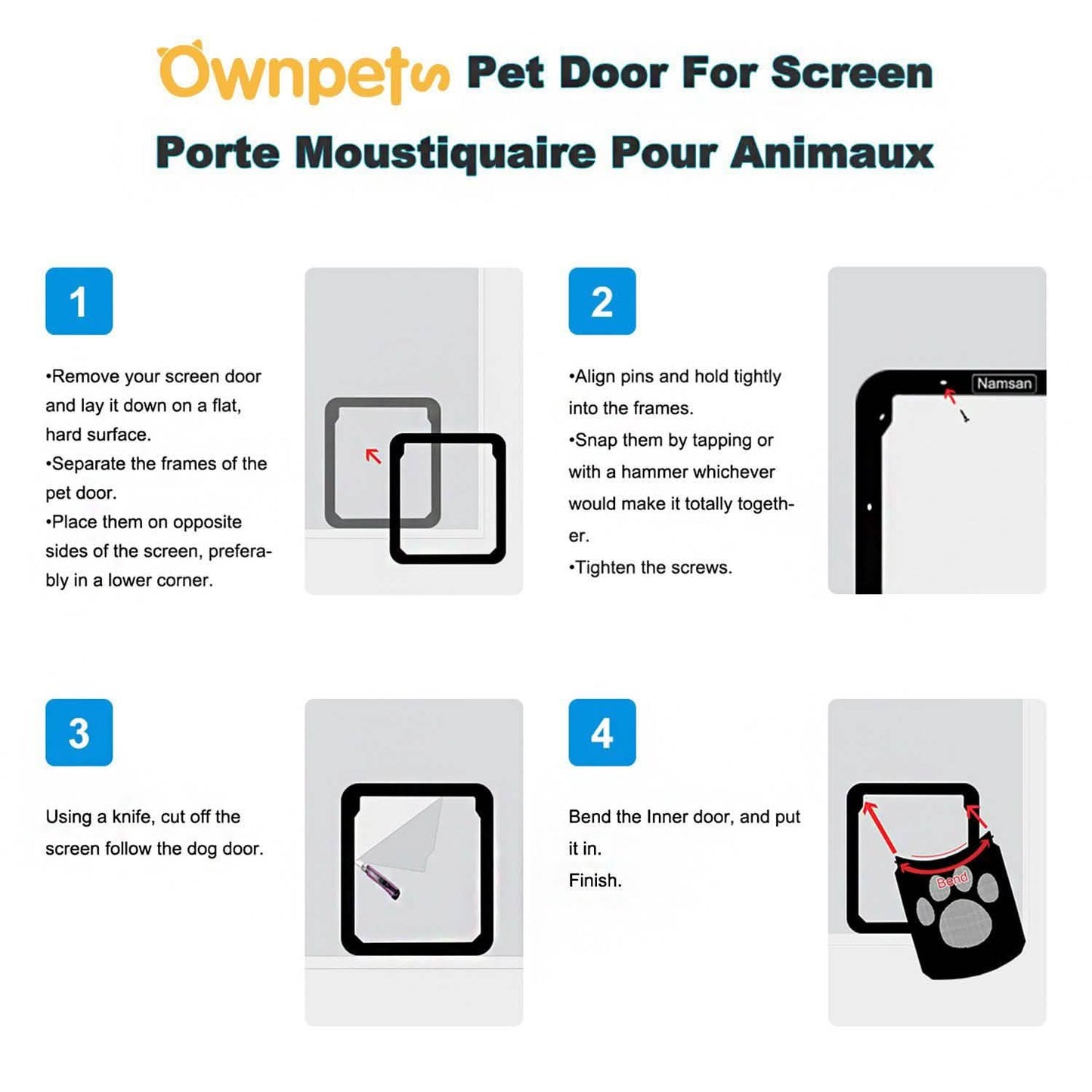 OWNPETS Pet Dog Magnetic Flap Screen Door DailySale