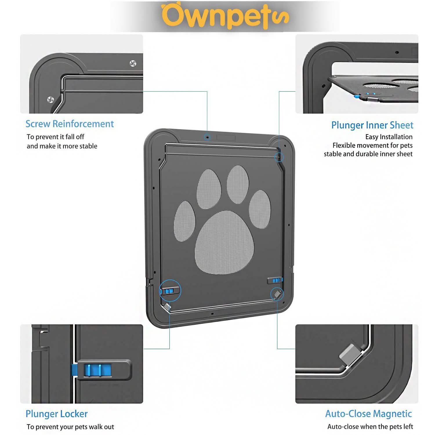 OWNPETS Pet Dog Magnetic Flap Screen Door DailySale