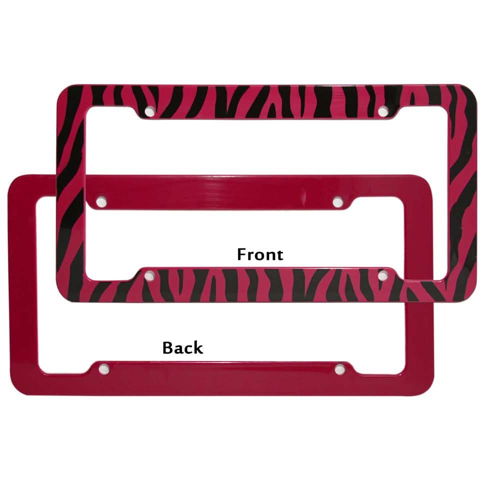 OxGord Plastic License Plate Frame with Zebra/Tiger Stripes DailySale