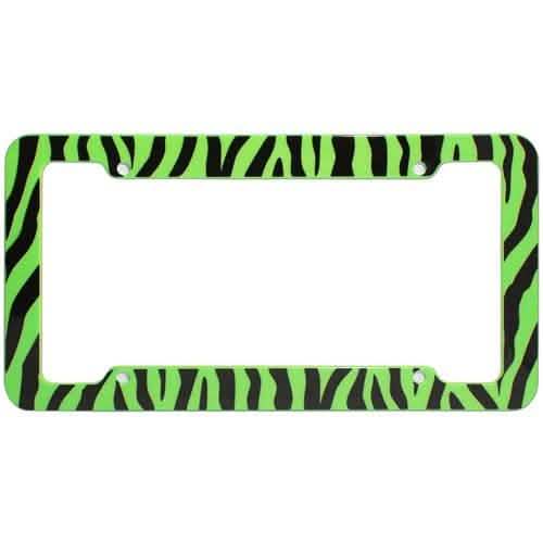 OxGord Plastic License Plate Frame with Zebra/Tiger Stripes DailySale